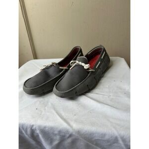SWIMS Mens Braided Lace Loafer Grey Orange Water Shoes Boat Shoes Size 9
